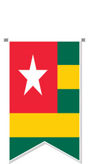 Togo flag in soccer pennant.