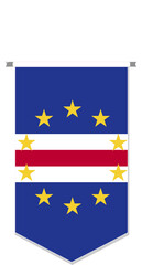 Cape Verde flag in soccer pennant, various shape.