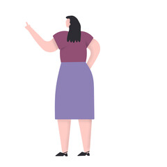 Woman pointing illustration 