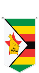 Fototapeta premium Zimbabwe flag in soccer pennant, various shape.
