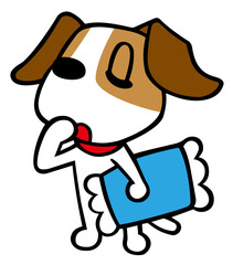 ジャックラッセルテリア犬　おやすみポーズ