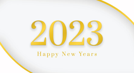Happy New Year 2023 gold white modern elegant background