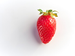 Fresh, red and delicious strawberries, on a white background