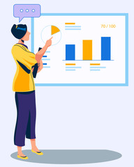 business person with a chart vector image