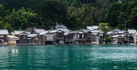 Naklejka premium 舟屋の里の風景