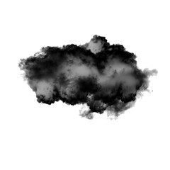 Black smoke cloud isolated over transparent background png illustration