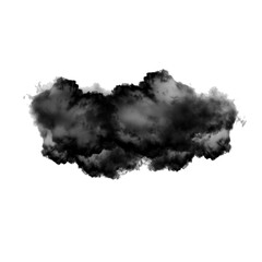 Black smoke cloud isolated over transparent background png illustration