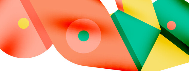 Creative bright geometric wallpaper. Minimal abstract background. Circles lines shapes composition vector illustration for wallpaper banner background or landing page