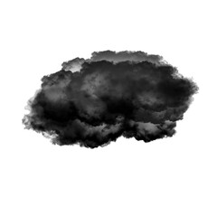 Black smoke cloud isolated over transparent background png illustration