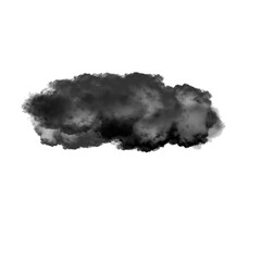 Black smoke cloud isolated over transparent background png illustration