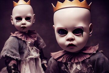 diabolical baby cursed doll 3d render terror halloween