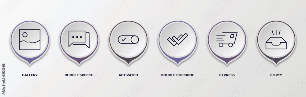 Poster infographic template with outline icons. infographic for user interface concept. included gallery, b