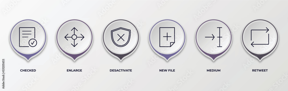 Poster infographic template with outline icons. infographic for user interface concept. included checked, e