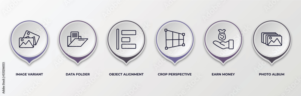 Poster infographic template with outline icons. infographic for user interface concept. included image vari