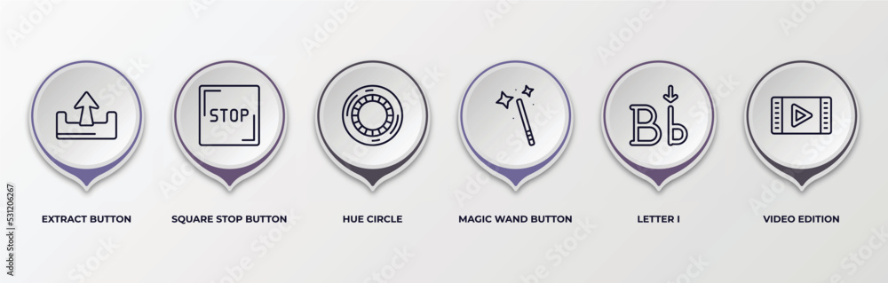 Poster infographic template with outline icons. infographic for user interface concept. included extract bu