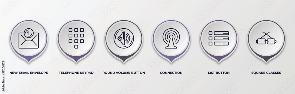 Poster infographic template with outline icons. infographic for user interface concept. included new email 