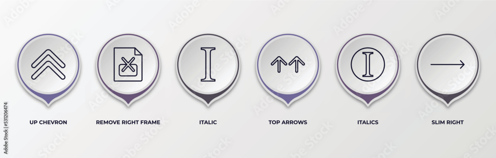 Poster infographic template with outline icons. infographic for user interface concept. included up chevron
