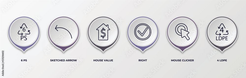 Poster infographic template with outline icons. infographic for user interface concept. included 6 ps, sket
