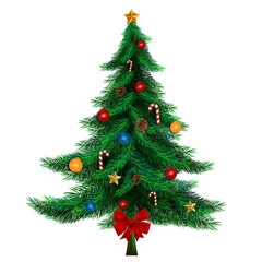 Christmas tree isolated on background.