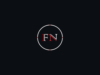 Colorful FN Luxury Logo, Minimalist Fn nf Logo Letter Vector Art With Colorful Circle And Black Background Design For Fashion Brand