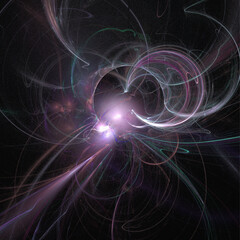graphic black and purple space illustration, star system, rendering, design