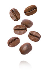 Roasted coffee bean isolated on white
