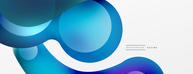 Fluid abstract background. Liquid color gradients composition. Round shapes and circle flowing design for wallpaper, banner, background or landing