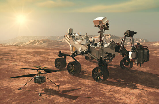 Perseverance rover on Mars planet
