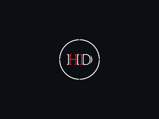 Colorful HD dh Logo Icon, Simple Hd Circle Logo Letter Design For Your Luxury Or Fashion Brand
