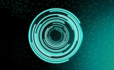 spiral galaxy in blue green