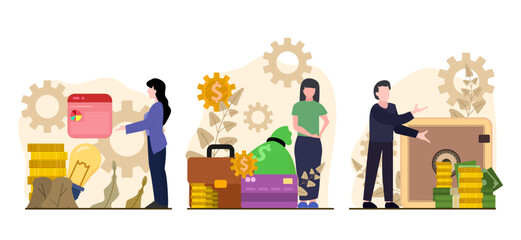 Flat Bundle Finance Design Illustration
