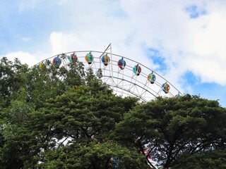Fototapeta premium Ferris wheel from a unique angle