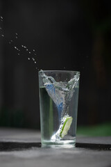 glass of water with lime