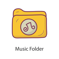 Music Folder Filled Outline Icon Design illustration. Music Symbol on White background EPS 10 File