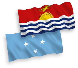 Flags of Federated States of Micronesia and Republic of Kiribati on a white background
