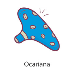 Ocariana Filled Outline Icon Design illustration. Music Symbol on White background EPS 10 File