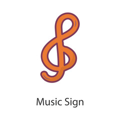 Music Sign Filled Outline Icon Design illustration. Music Symbol on White background EPS 10 File