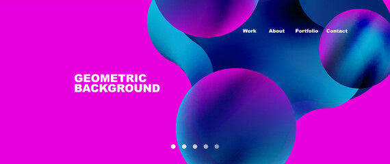 Liquid shapes with flowing gradient colors. Round elements and circles. Vector illustration for wallpaper, banner, background, leaflet, catalog, cover, flyer