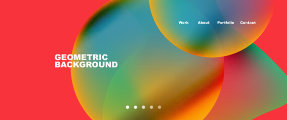 Obraz premium Flowing gradient colors and round elements and circles. Vector illustration for wallpaper, banner, background, leaflet, catalog, cover, flyer