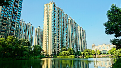 Fototapeta premium China's high-grade residential community, modern high-rise residential buildings.