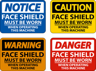Face Shield Must Be Worn Sign On White Background
