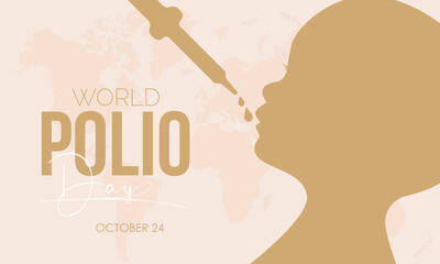 Vector illustration design concept of world polio day observed on october 24 - obrazy, fototapety, plakaty