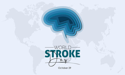 Vector illustration design concept of world stroke day observed on october 29