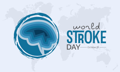 Vector illustration design concept of world stroke day observed on october 29