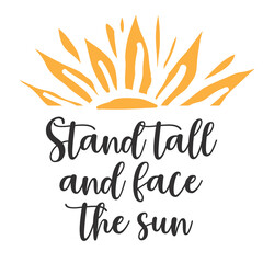 Sunflower hand lettering illustration for your design