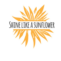 Sunflower hand lettering illustration for your design
