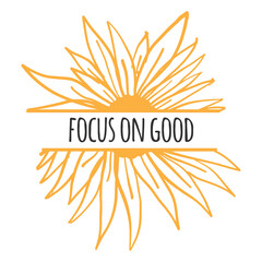 Sunflower hand lettering illustration for your design