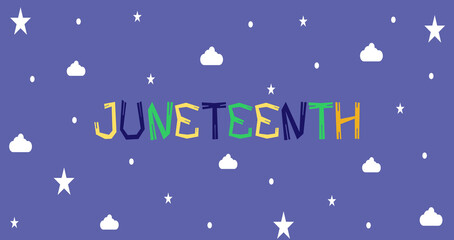 Fototapeta na wymiar sky in juneteenth month with color; 