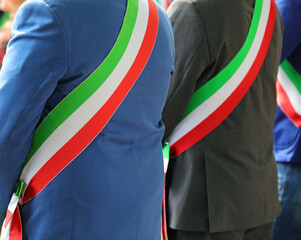 tricolor white red and green band of the mayors of the cities