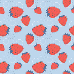 seamless pattern with strawberries